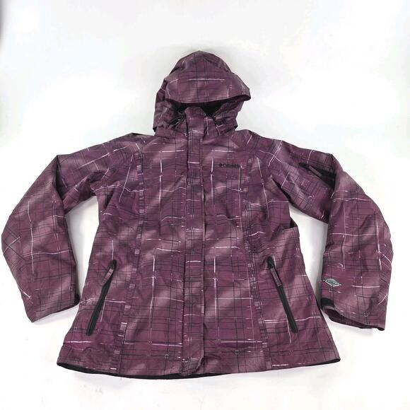 Columbia Women's Bugaboo Purple Omni-Tech Ski Hoodie Size L Interchange Jacket - Picture 1 of 14
